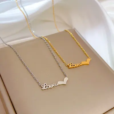 love Necklace Gold Plated Titanium Steel